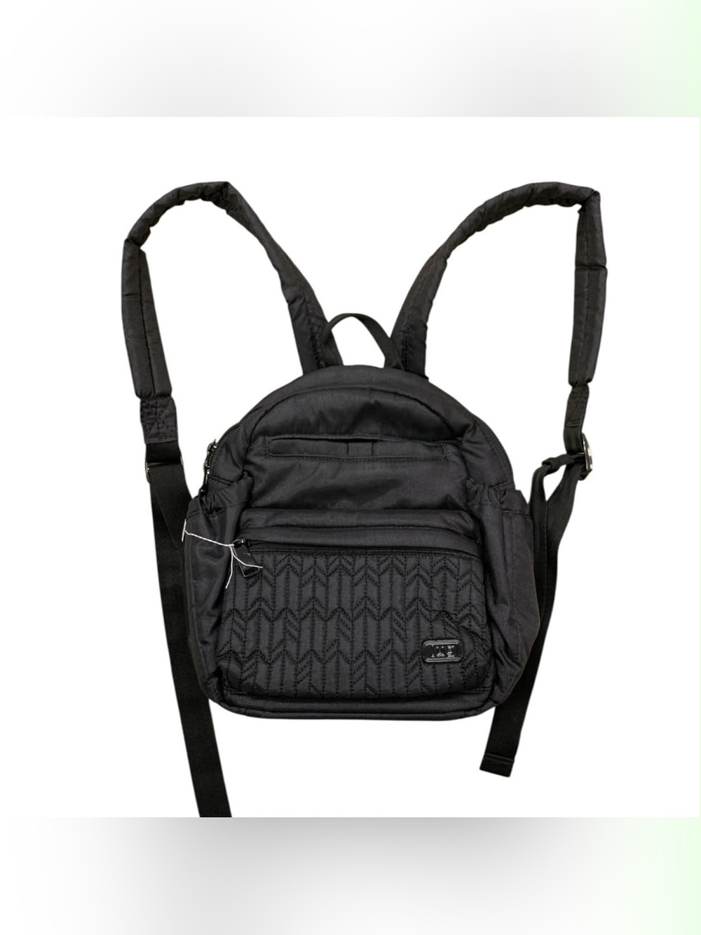 lug Black Quilted Front Pocket Mini Backpack